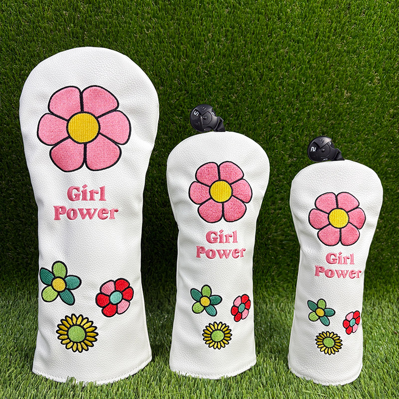 Golf Driver - Sarung kepala stik golf bermotif bunga,