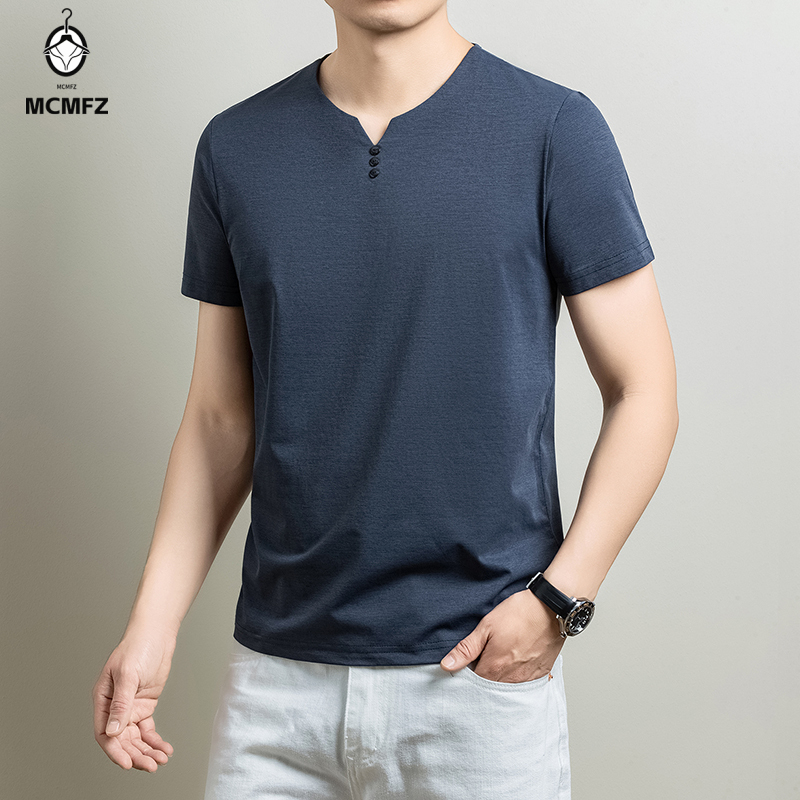 Kaos Henley Pria Basic Bahan K - Golf Tees ulasan dan harga